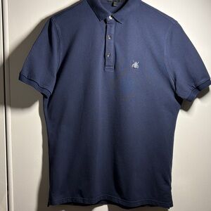 Burberry TB Monogram Polo Shirt Blue Cotton Designer Made Italy Men’s L